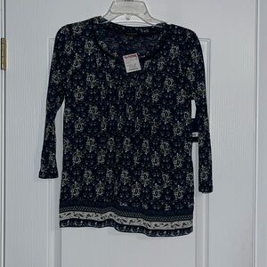 Lucky Brand quarter-sleeve blouse